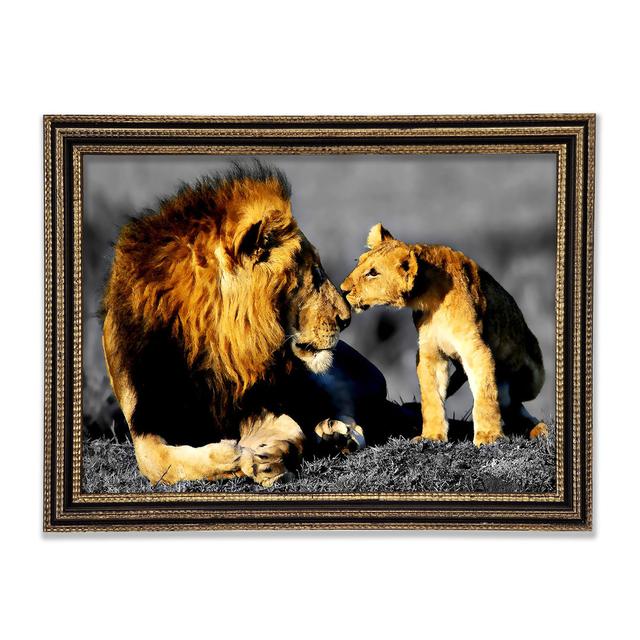 Lions Family Pride - Print Ebern Designs Size: 84.1cm H x 118.9cm W x 3cm D on Productcaster.