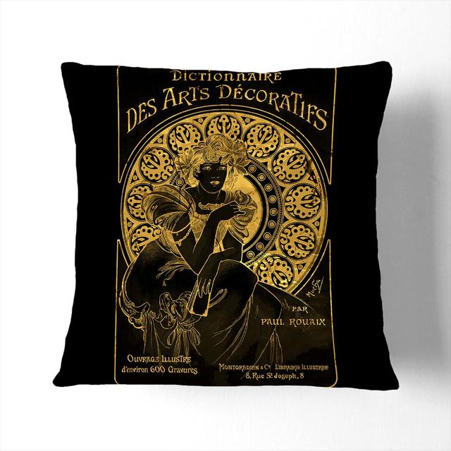 Decorative Gold Scatter Cushion East Urban Home Size: 40cm H x 40cm W x 15cm D, Backing Colour: Black on Productcaster.