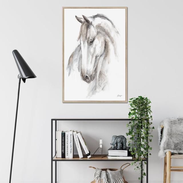 Equine Study II by Ethan Harper - Drawing Print Fernleaf Size: 95cm H x 65cm W, Format: Natural Wood Framed Paper Print on Productcaster.