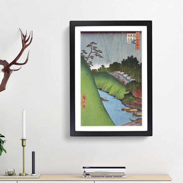 Shohei Bridge by Utagawa Hiroshige - Picture Frame Painting Print East Urban Home Frame Option: Black Framed, Size: 65cm H x 48cm W x 2cm D on Productcaster.