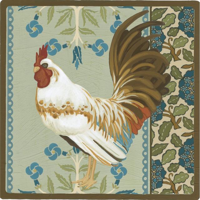 Cottage Rooster III by June Erica Vess - Wrapped Canvas Graphic Art Brambly Cottage Size: 91cm H x 91cm W on Productcaster.