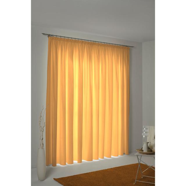 Uni Collection 100% Cotton Room Darkening Pinch Pleat Curtain Panel Adam Curtain colour: Yellow, Panel size: 142cm wide x 305cm high on Productcaster.