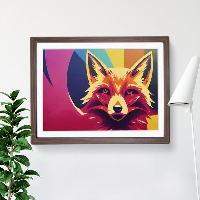 Classic Abstract Fox - Picture Frame Graphic Art Alpen Home Size: 25cm H x 34cm W x 2cm D, Frame Colour: Walnut Framed on Productcaster.