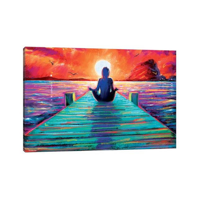 Sea Yoga by P.D. Moreno - Wrapped Canvas Graphic Art Print House of Hampton Size: 45.72cm H x 66.04cm W x 3.81cm D on Productcaster.