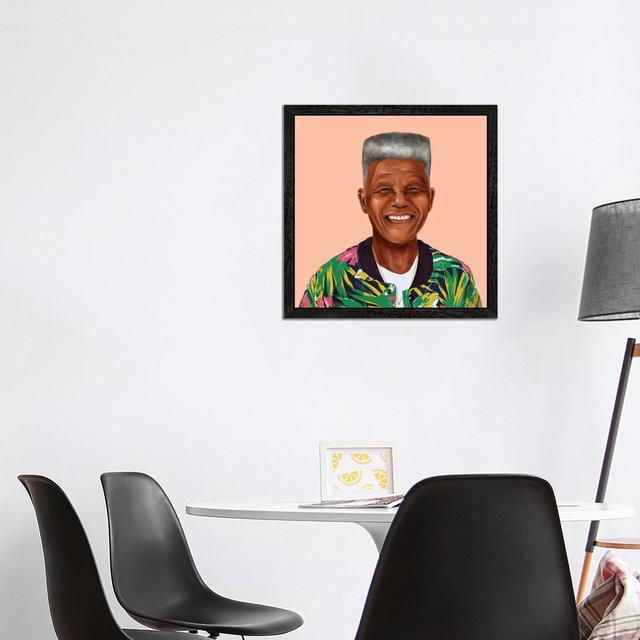 Leinwandbild Nelson Mandela von Amit Shimoni East Urban Home Größe: 93,98 cm H x 93,98 cm B x 3,81 cm T, Rahmenauswahl: Schwarzer Rahmen on Productcaster.