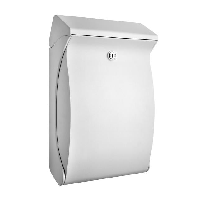 Swing High Quality Wall Mounted Lockable Weatherproof Post Box BURG-WÄCHTER Colour: Silver on Productcaster.