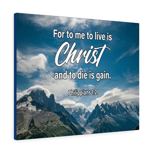 To Live Is Christ Philippians 1:21 - Wrapped Canvas Typography Blue Elephant Size: 30cm H x 41cm W on Productcaster.