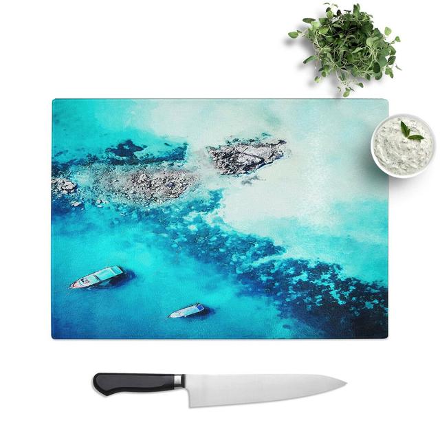 Glass High Above Boats in Thailand in Abstract Chopping Board East Urban Home Size: 39 cm W x 28.5 cm L on Productcaster.