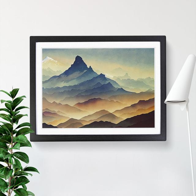 View of a Mountain Landscape Vol.1 - Picture Frame Painting Alpen Home Frame Colour: Black, Size: 25cm H x 34cm W x 2cm D on Productcaster.