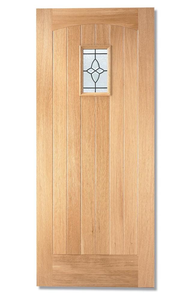 Cottage Glazed Oak External Door LPD Doors Door Size: 2032mm H x 813mm W x 44mm D on Productcaster.