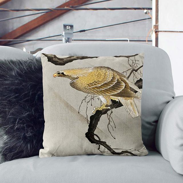 Eagle in the Tree by Ohara Koson Cushion with Filling East Urban Home Size: 55cm H x 55cm W x 20cm D, Backing Colour: Stone on Productcaster.