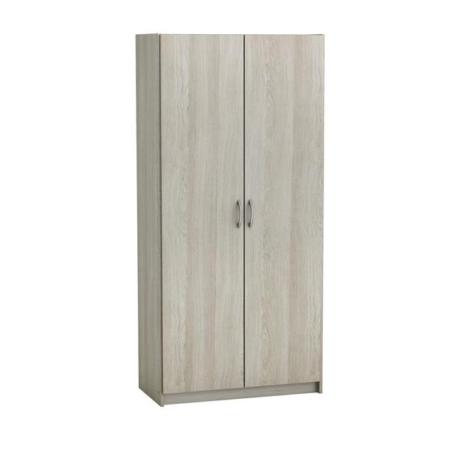 Delafuente 2 Door Wardrobe Natur Pur Colour (Body/Front): Shannon oak/Pearl white on Productcaster.