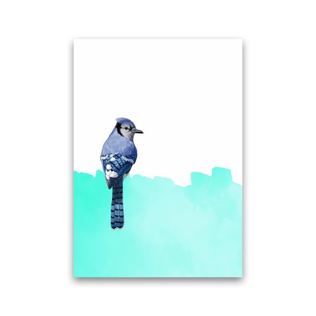 Bird Blue - Print 17 Stories Frame Option: No Framed, Size: 30cm H x 21cm W x 1cm D on Productcaster.