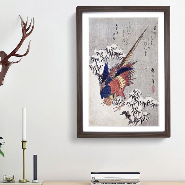 Pheasant by Utagawa Hiroshige - Picture Frame Painting Print East Urban Home Frame Option: Walnut Framed, Size: 48cm H x 36cm W x 2cm D on Productcaster.