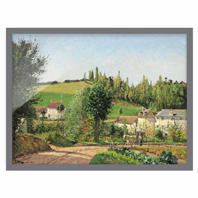 Small Village by Camille Pissarro - Picture Frame Painting Rosalind Wheeler Frame Option: Grey Framed, Size: 40cm H x 55cm W x 2cm D on Productcaster.