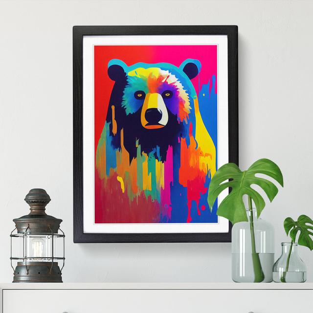 Bear Crayon - Single Picture Frame Graphic Art Alpen Home Size: 46cm H x 34cm W, Format: Oak Framed on Productcaster.