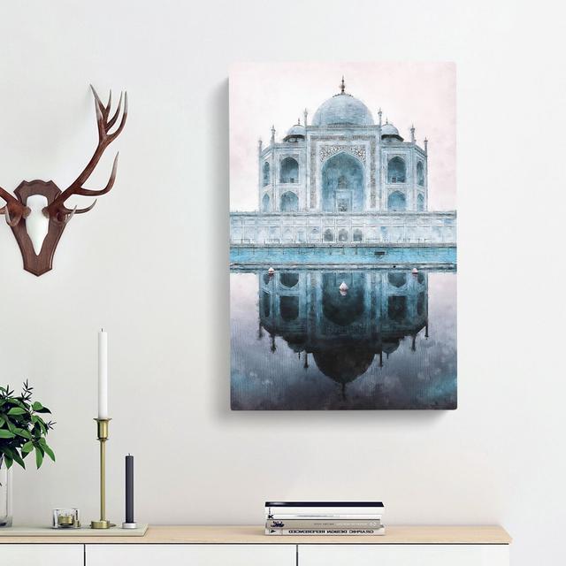 The Taj Mahal in Agra India Abstract - Wrapped Canvas Painting Print East Urban Home Size: 91cm H x 60cm W x 3cm D on Productcaster.