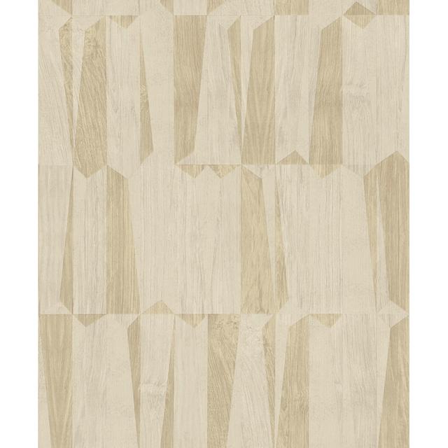 Breedsville Geo Point Wood Effect Motif 10.05m x 53cm Textured Matte Wallpaper Roll Latitude Run Colour: Beige/Cream/Grey on Productcaster.