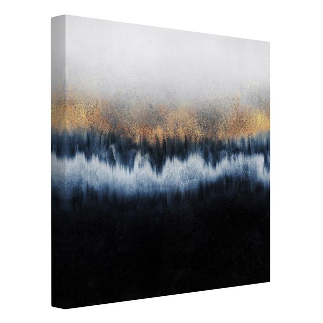 Golden Horizon - Wrapped Canvas Graphic Art Ivy Bronx Colour: White, Format: 330g/m² recycled canvas, Size: 50cm H x 50cm W on Productcaster.