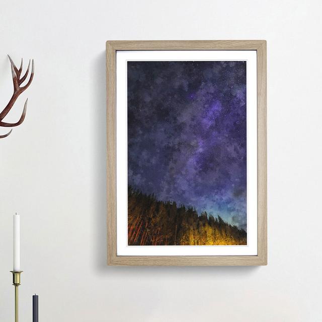 A Forest Beneath the Stars - Picture Frame Painting Print East Urban Home Frame Option: Oak Framed, Size: 63cm H x 45cm W x 2cm D on Productcaster.