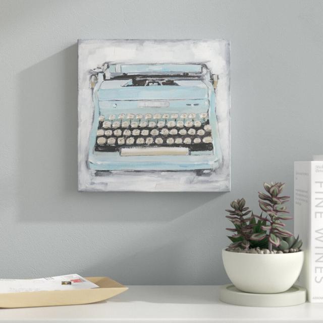 Vintage Typewriter III by Ethan Harper - Wrapped Canvas Painting Print Blue Elephant Size: 30cm H x 30cm W on Productcaster.