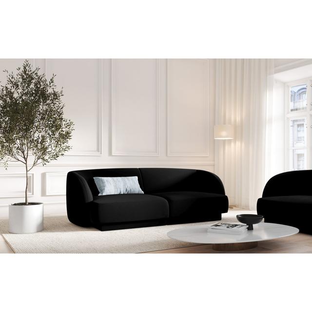 Zweiersofa Ajaypal Perspections Polsterfarbe: Schwarzer Samt on Productcaster.