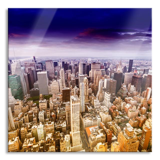 Glasbild Skyline New York Brayden Studio Größe: 40 cm H x 40 cm B x 0,4 cm T on Productcaster.