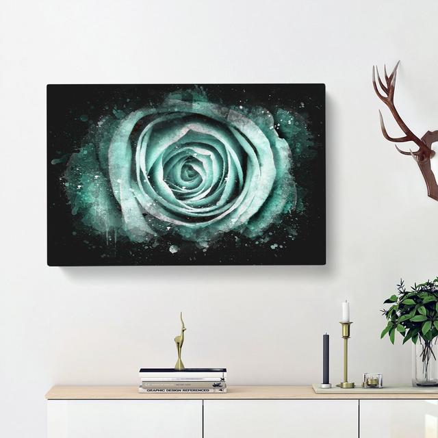 Mint Green Rose - Wrapped Canvas Painting Print East Urban Home Size: 45cm H x 76cm W x 4cm D on Productcaster.