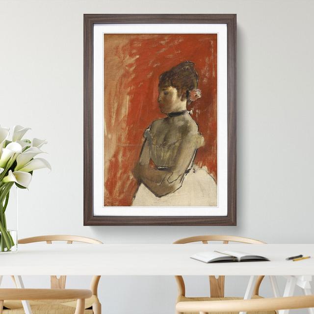 Ballet Ballerina Dancer with Crossed Arms by Edgar Degas - Picture Frame Painting East Urban Home Frame Option: Walnut Framed, Size: 48cm H x 36cm W x on Productcaster.