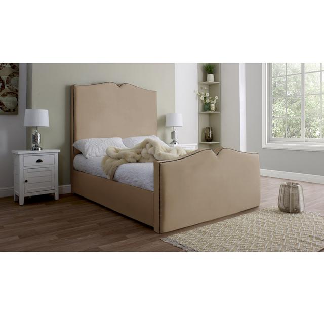 Annamolly Upholstered Bed Frame Rosalind Wheeler Size: King, Colour: White on Productcaster.