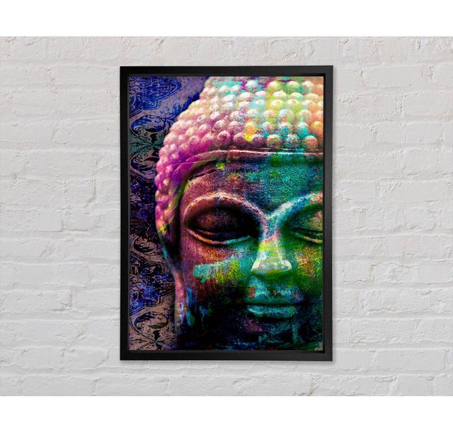 Retro Rainbow Buddha - Single Picture Frame Art Prints on Canvas Bright Star Size: 118.9cm H x 84.1cm W x 3.3cm D on Productcaster.