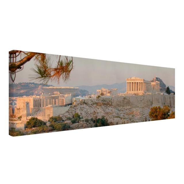 Acropolis - Wrapped Canvas Graphic Art Print East Urban Home Size: 150cm L x 50cm W on Productcaster.