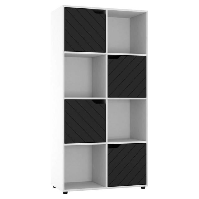 Bernovich Bookcase 17 Stories Colour: White/Black on Productcaster.