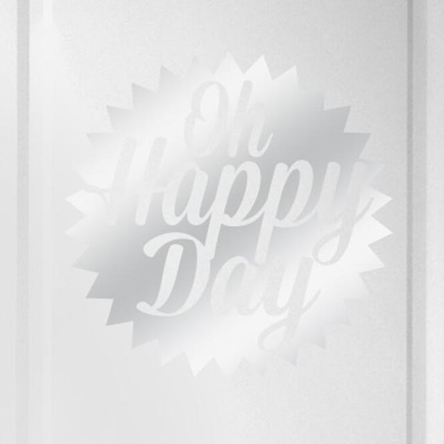 Oh Happy Day Door Room Wall Sticker 17 Stories Colour: Shiny Silver on Productcaster.