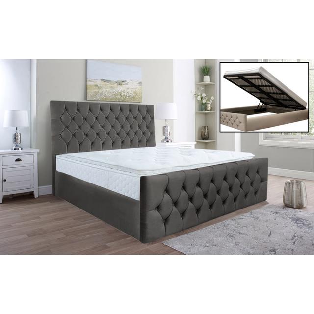 Daughtry Upholstered Storage Bed Mercer41 Colour: Asphalt, Size: Kingsize (5') on Productcaster.