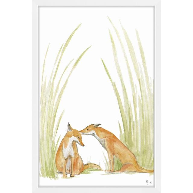 'Foxy Love' Framed Watercolour Painting Print East Urban Home Size: 91cm H x 61cm W x 3.81cm D on Productcaster.