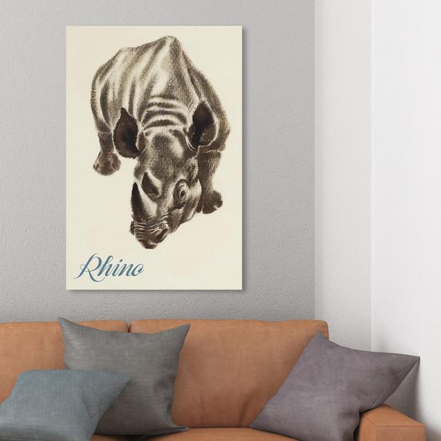 Rhino by Oliver Gal - Wrapped Canvas Print East Urban Home Size: 91.4 cm H x 61 cm W on Productcaster.