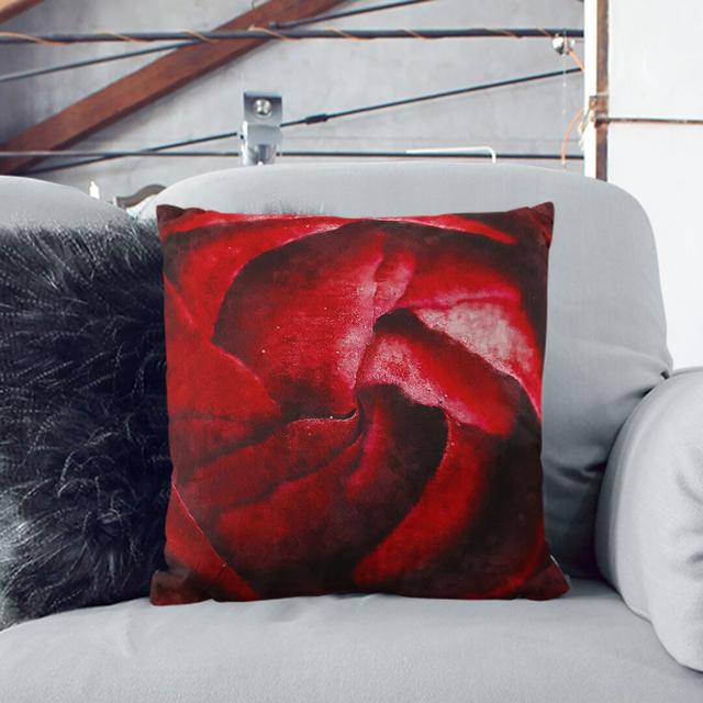 Petals of Flower Painting Cushion with Filling East Urban Home Backing Colour: White, Size: 40cm H x 40cm W x 15cm D on Productcaster.