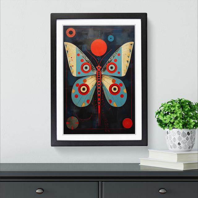 Moth Constructivism - Single Picture Frame Print on Wood Brambly Cottage Format: Black, Size: 46" H x 34" W x 2" D on Productcaster.