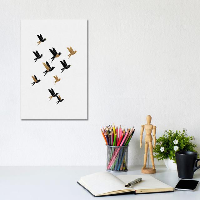 Origami Birds Collage III by Orara Studio - Wrapped Canvas Art Prints ClassicLiving Size: 30.48cm H x 20.32cm W on Productcaster.