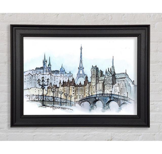 Eiffel Tower over the City 3 Rosalind Wheeler Size: 84.1cm H x 118.9cm W x 8cm D, Format: Galway Black Framed Paper on Productcaster.