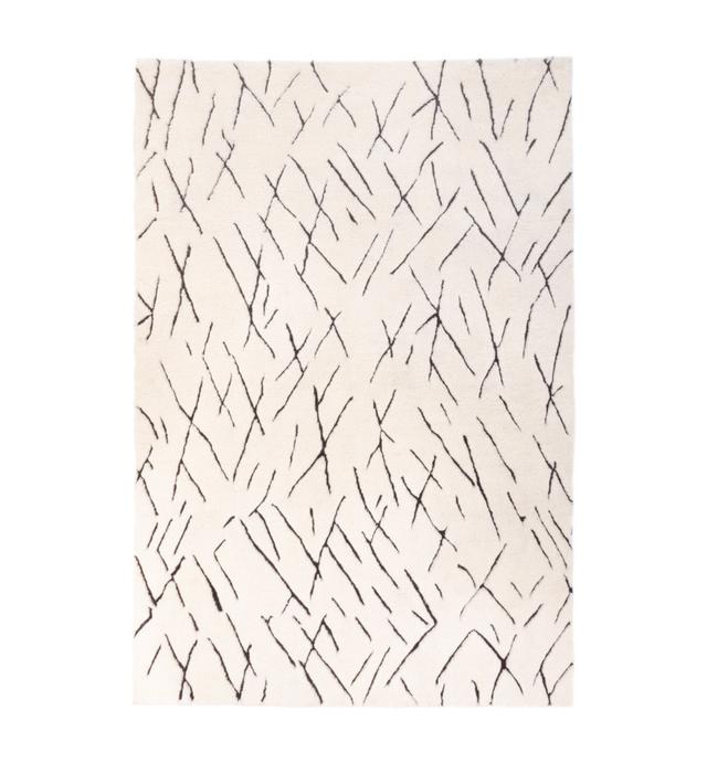 Jacobb Berber Hand-Knotted Wool White/Black Indoor/Outdoor Rug Ebern Designs Rug Size: Rectangle 170 x 240cm on Productcaster.