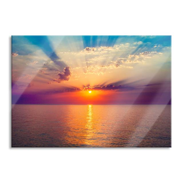 Sea at Sunrise - Unframed Photograph on Glass Highland Dunes Size: 60cm H x 80cm W x 0.4cm D on Productcaster.