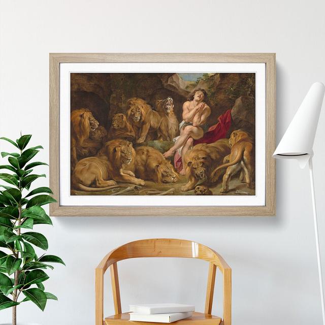 Daniel in the Lions' Den by Peter Paul Rubens - Picture Frame Painting East Urban Home Frame Option: Oak Framed, Size: 27cm H x 36cm W x 2cm D on Productcaster.