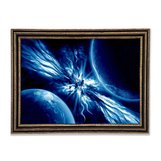 Blue Winged Planets - Single Picture Frame Art Prints Ivy Bronx Size: 59.7cm H x 84.1cm W x 3cm D on Productcaster.