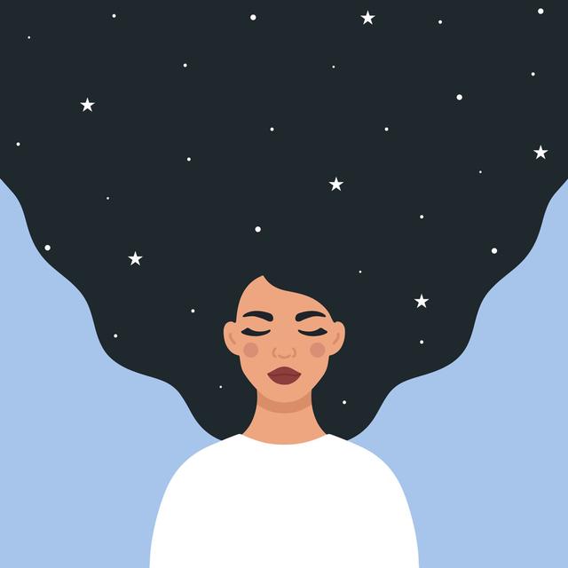 Beautiful Woman Character with Stars in Her Hair - Wrapped Canvas Graphic Art Rosalind Wheeler Size: 30cm H x 30cm W x 3.8cm D on Productcaster.