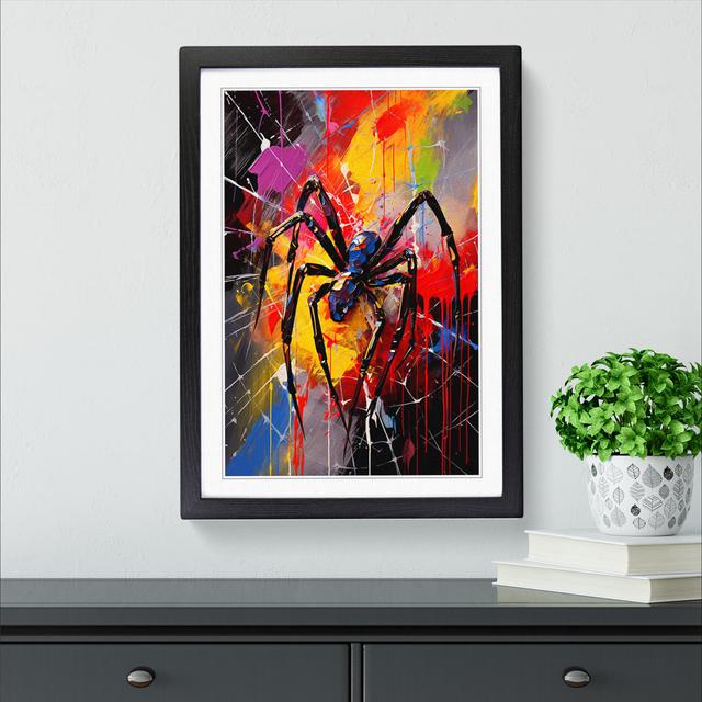 Spider - Single Picture Frame Print on Wood Marlow Home Co. Format: Black Framed, Size: 34cm H x 25cm W on Productcaster.