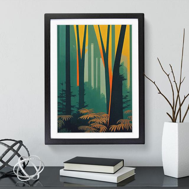 Blazing Forest Abstract - Single Picture Frame Print Alpen Home Size: 34cm H x 25cm W x 2cm D, Frame Colour: Black on Productcaster.