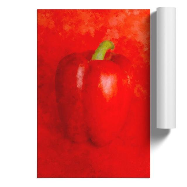 Solo Red Bell Pepper - Unframed Graphic Art East Urban Home Size: 42cm H x 30cm W x 0.1cm D on Productcaster.