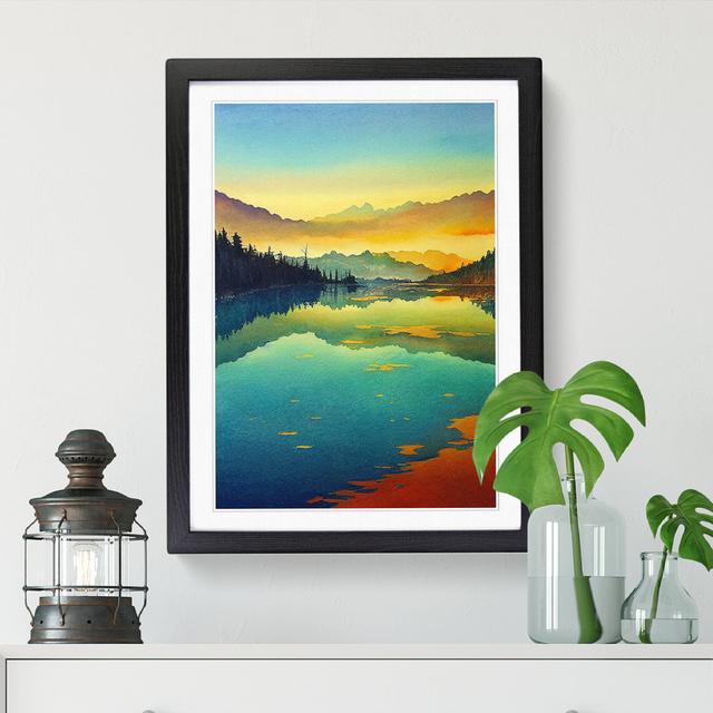 Watercolour Lake Vol.7 - Single Picture Frame Graphic Art Alpen Home Frame Option: Black, Size: 46cm H x 34cm W x 2cm D on Productcaster.